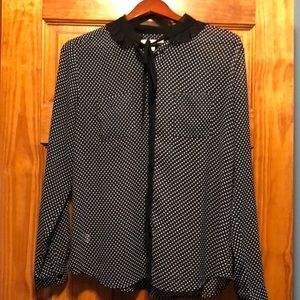 Sheer dotted button down